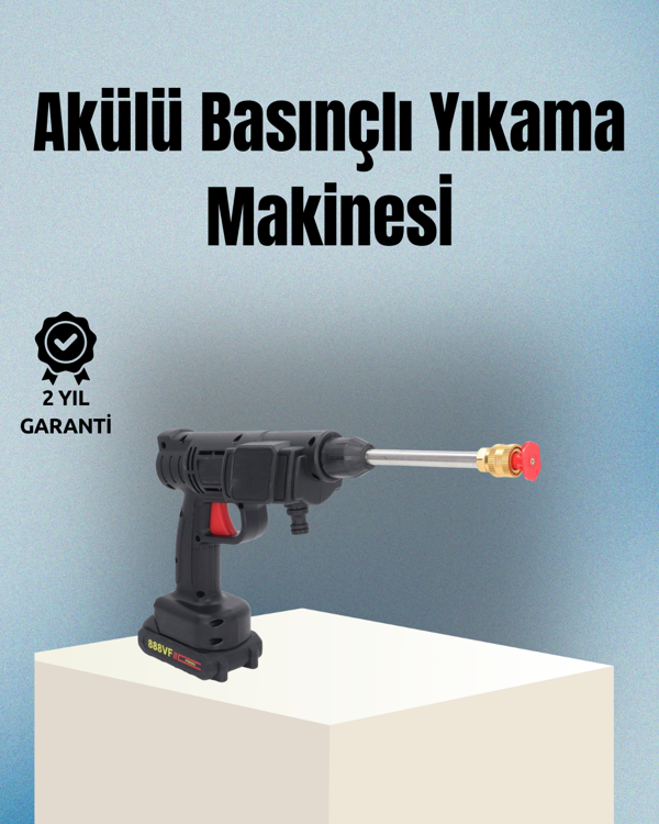 Taşınabilir Şarjlı Basınçlı Yıkama Tabancası Köpük Aparatlı - Image 1