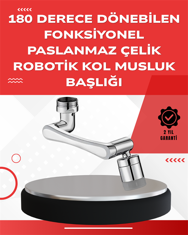 Çift Su Akış Modlu Musluk Başlığı – 360° + 720° Tam Dönebilen 3 Kollu Yapı - Image 1