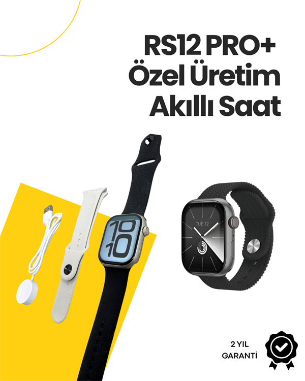 RS12 PRO+ 2025 Serisi Özel Üretim Full Ekranlı Akıllı Saat – Nabız ve Uyku Takibi, Bluetooth Arama, Garantili, Güçlü Batarya - Image 1