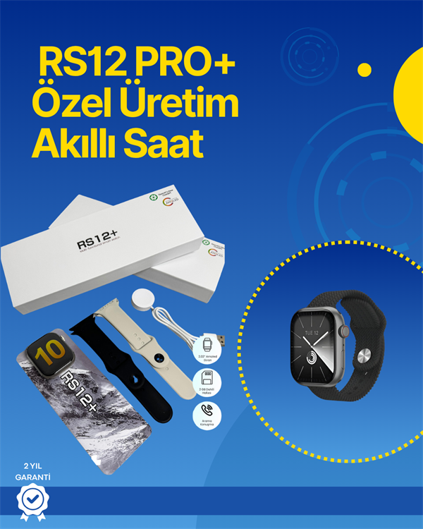 . RS12 PRO+ 2025 Serisi Full Ekranlı Akıllı Saat – 2GB Hafıza, Titanyum Kasa, Suya Dayanıklı, Uzun Şarj Süresi Garantili Model - Image 1