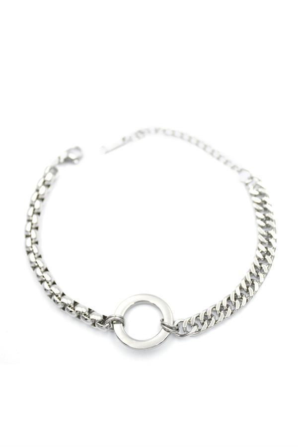 Halka Zincirli Bileklik - Gümüş - Image 1