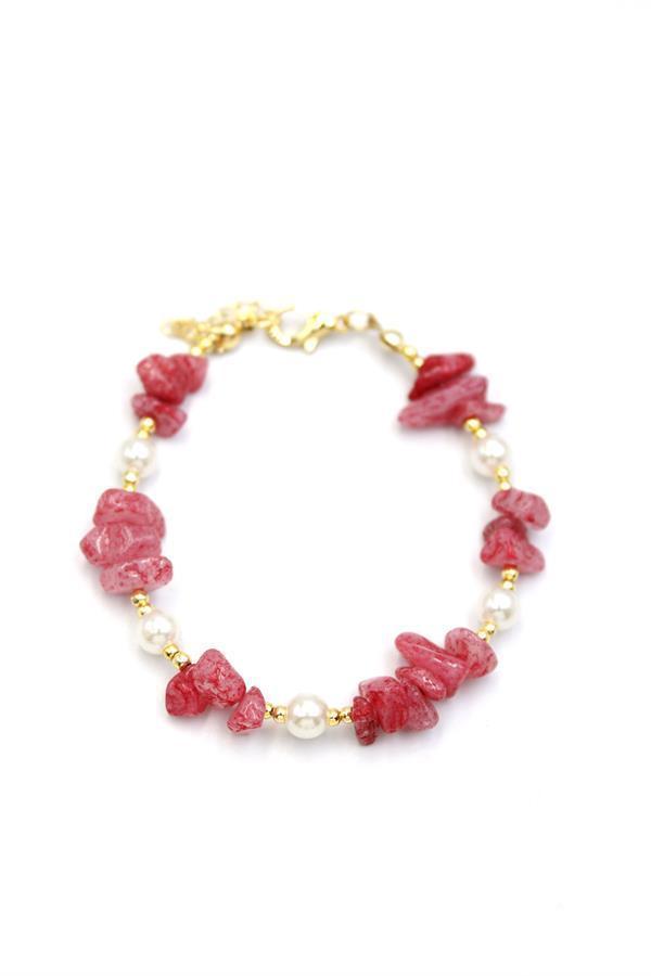 Boncuk Bileklik - Koyu Pembe - Image 1