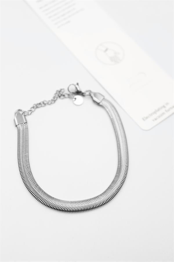 Yılan Zincir Bileklik - Gümüş - Image 1