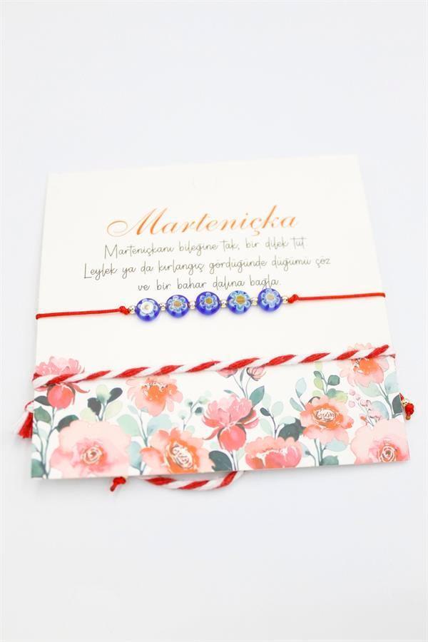 Çiçek Marteniçka Bileklik - Kırmızı - Image 1