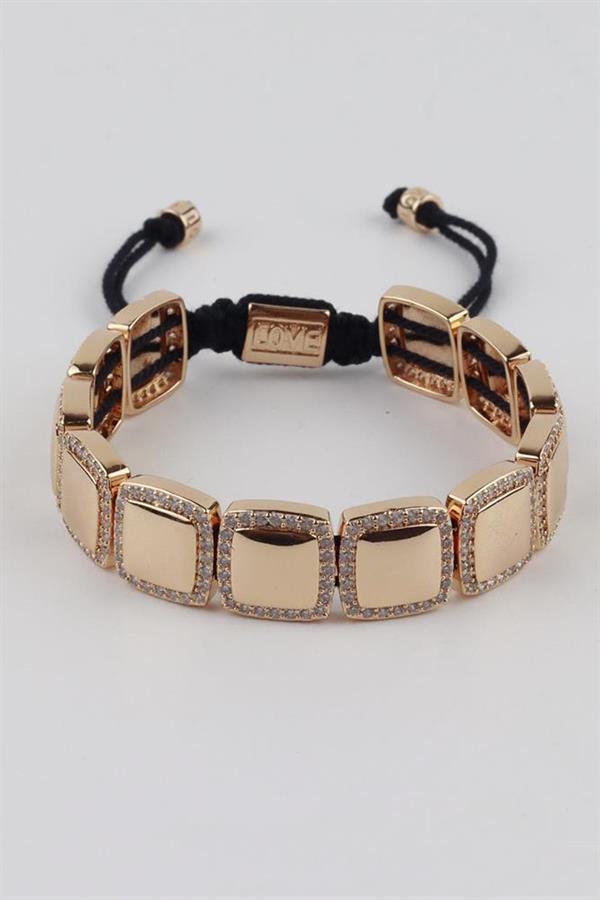 İpli Çelik Bileklik - Altın - Image 1