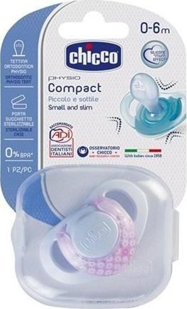 Chicco Physio Compact Silikon Emzik Kız 0-6 Ay Tekli - Image 1