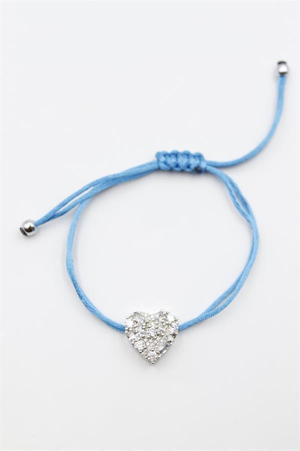 Kalp İp Bileklik - Turkuaz - Image 1