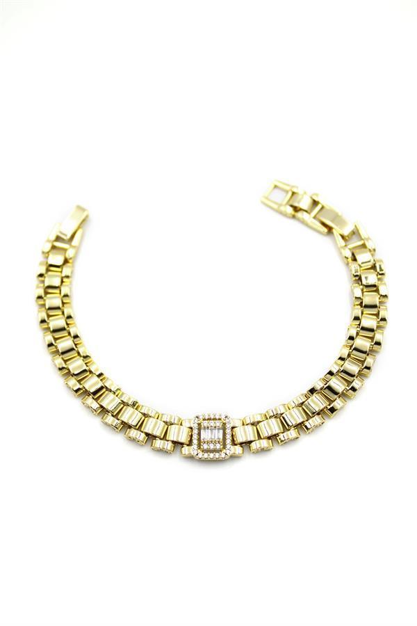 Taşlı Vip Bileklik - 14K Altın - Image 1