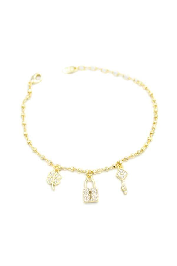 Kilit Charm Bileklik - Altın - Image 1