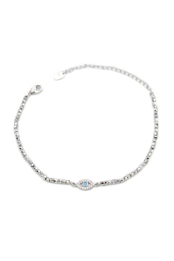 Dorika Boncuk Göz Bileklik - Gümüş - Image 1