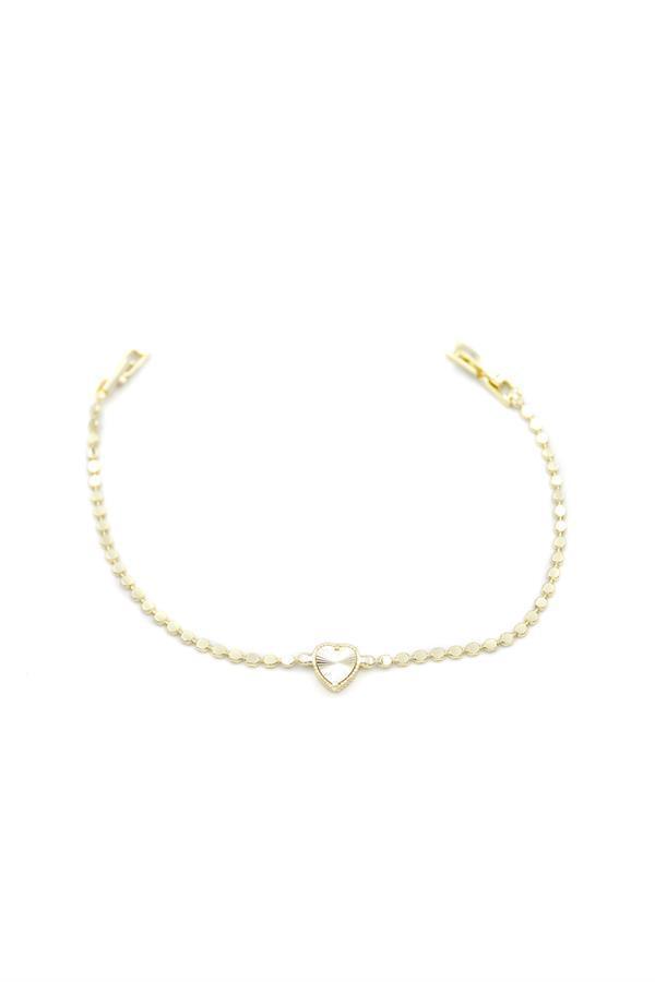 Ezme Zincir Kalp Bileklik - Altın - Image 1