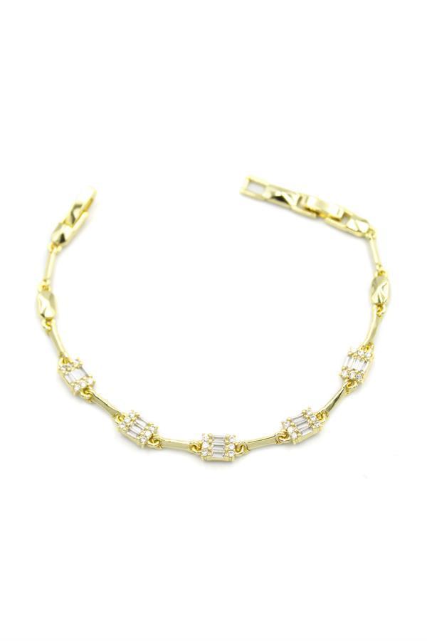 Baget Taşlı Bileklik - Altın - Image 1