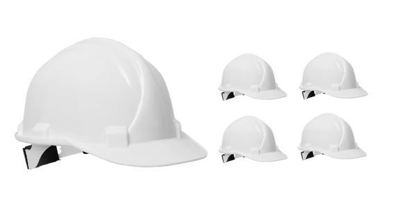 Essafe 1537 Plastik İçlikli Vidalı Deliksiz Baret Beyaz 5 Adet - Image 1