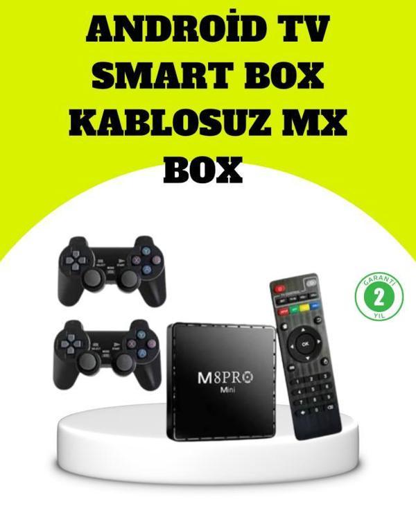 M8Pro Android TV Box ve Retro Oyun Konsolu 64GB - Image 1