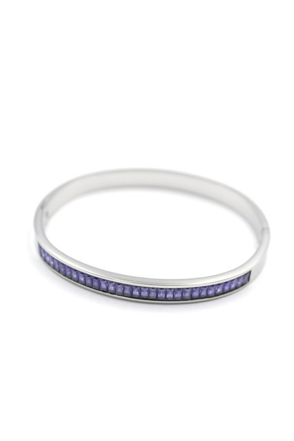 Baget Taşlı Bilezik - Mor - Image 1