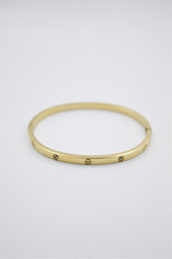 CRT Model Taşlı İnce  Bilezik - Altın - Image 1