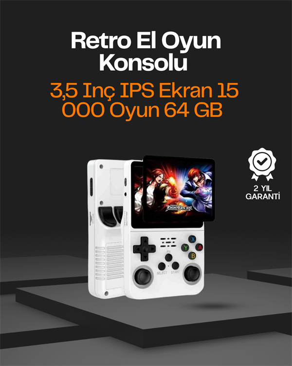 R36S Taşınabilir Retro Oyun Konsolu – 15.000 Oyun, 64 GB Depolama, IPS Ekran - Image 1