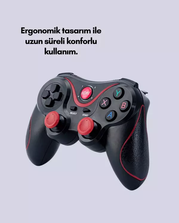 Ergonomik Tasarımlı Kablosuz Bluetooth Gamepad Titreşimli - Image 1