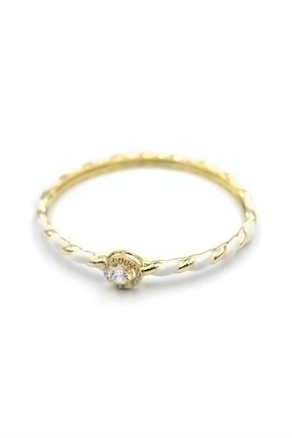 Mineli Taşlı Bilezik - Beyaz - Image 1