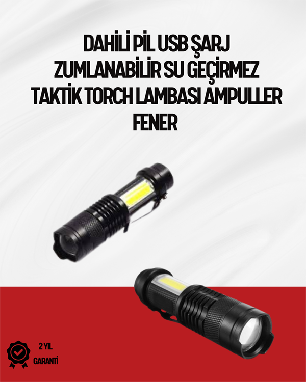 Mini Boy LED El Feneri - 2000 Lümen, Su Geçirmez Tasarım - Image 1