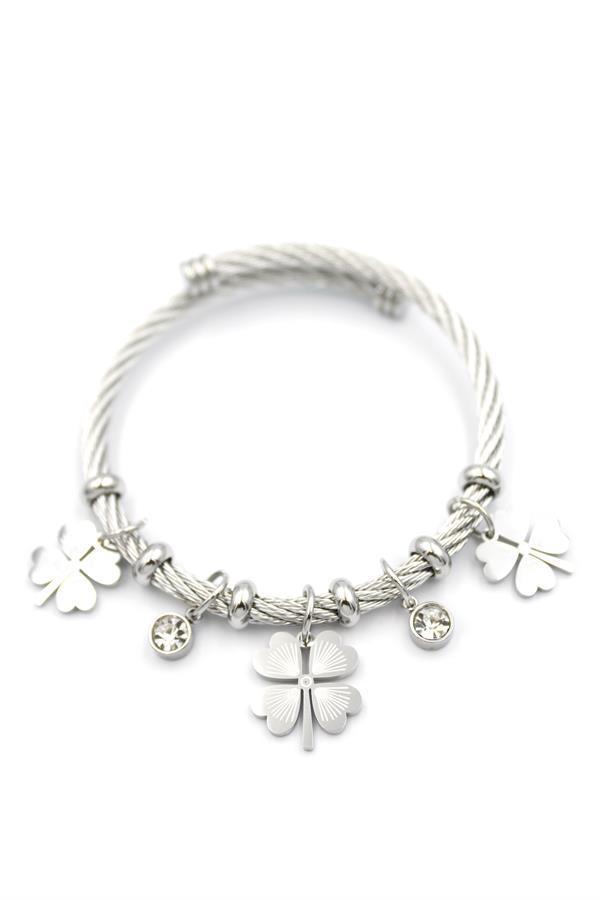 Yonca Charm Bilezik - Gümüş - Image 1