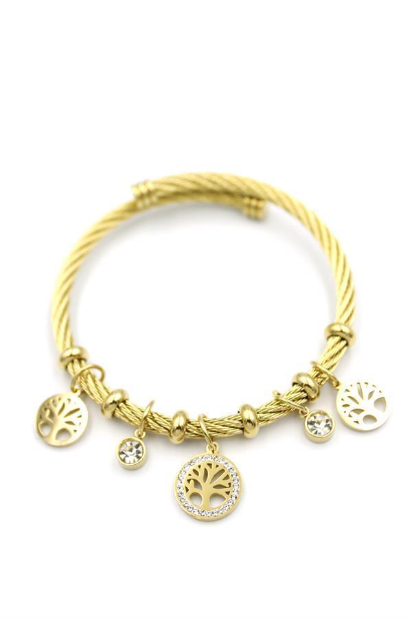 Hayat Ağacı Charm Bilezik - Altın - Image 1