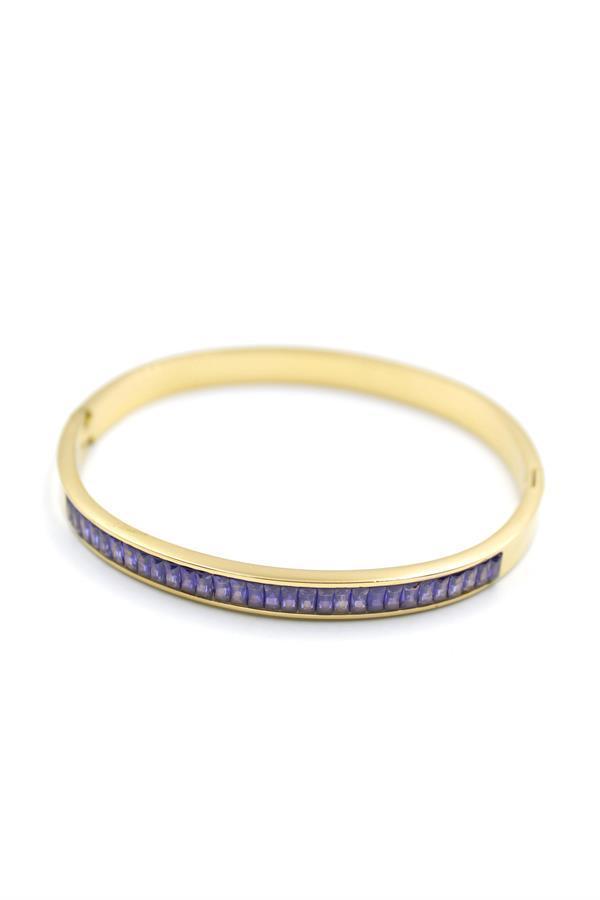 Baget Taşlı Bilezik - Mor - Image 1