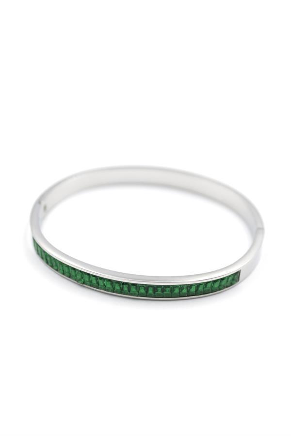 Baget Taşlı Bilezik - Yeşil - Image 1