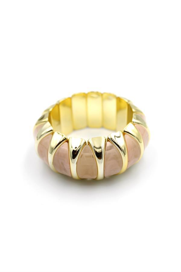 Lastikli Taşlı Bilezik - Pembe - Image 1