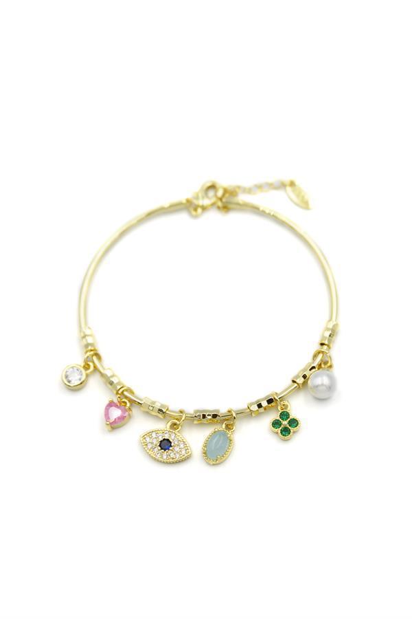 Göz Charmlı Bilezik - Altın - Image 1