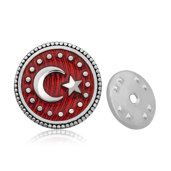 KENPAZAR 925 Ayar Gümüş Ay Yıldız Rozet - Image 1