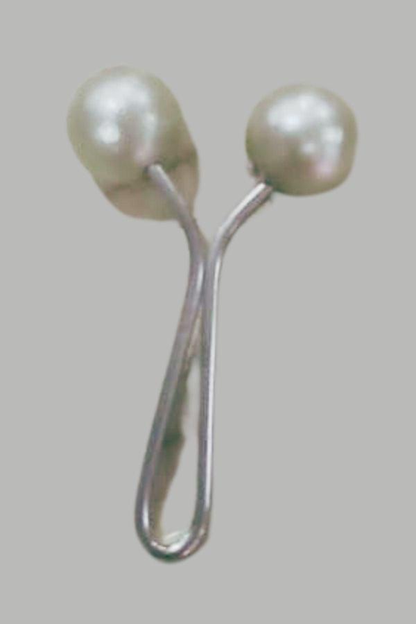 Eşarp Klipsi Top Model Düz Beyaz 1 Adet - Image 1