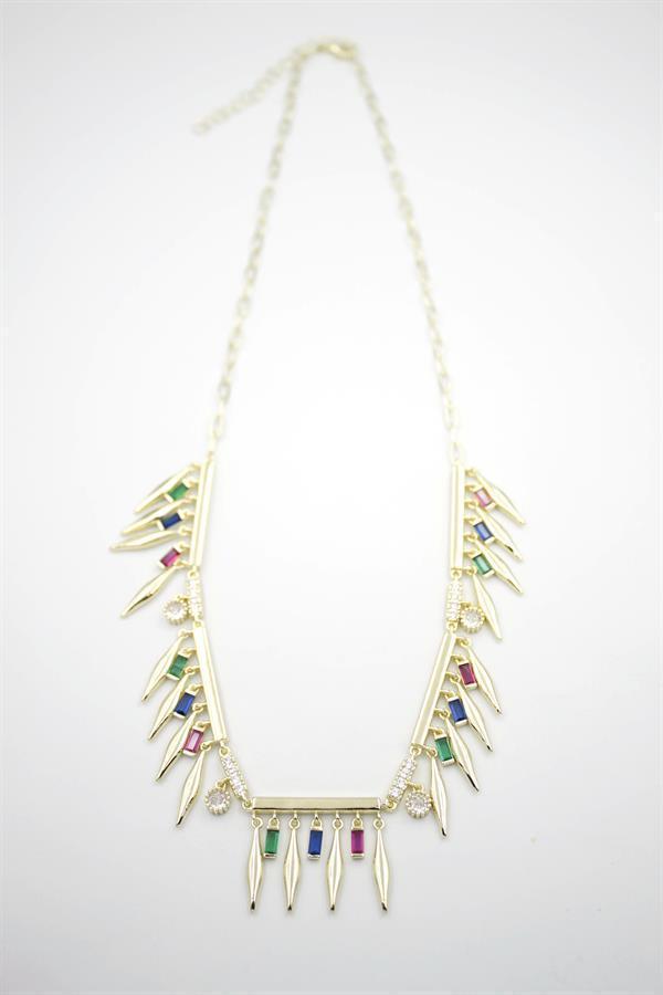 Taş Sallantılı Marka Kolye - Altın - Image 1