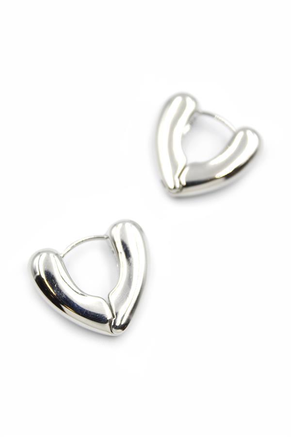 Kalp Küpe - Gümüş - Image 1