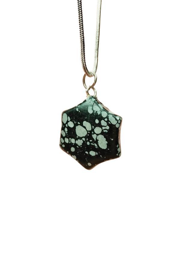 Obsidyen Doğal Taşı Zincirli El Yapımı Kolye Uç: 2 cm Zincir: 20 cm Kutulu - Image 1