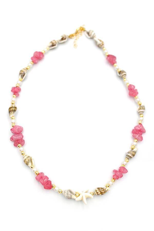 Deniz Kabuğu Kolye - Nar Çiçeği - Image 1