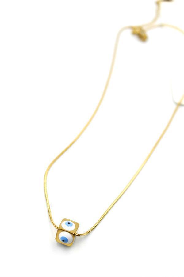 Yılan Zincirli Nazar Kolye - Altın - Image 1