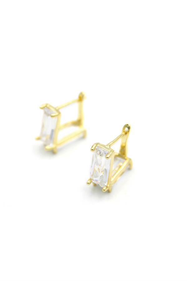 Baget Taşlı Küpe - Altın - Image 1