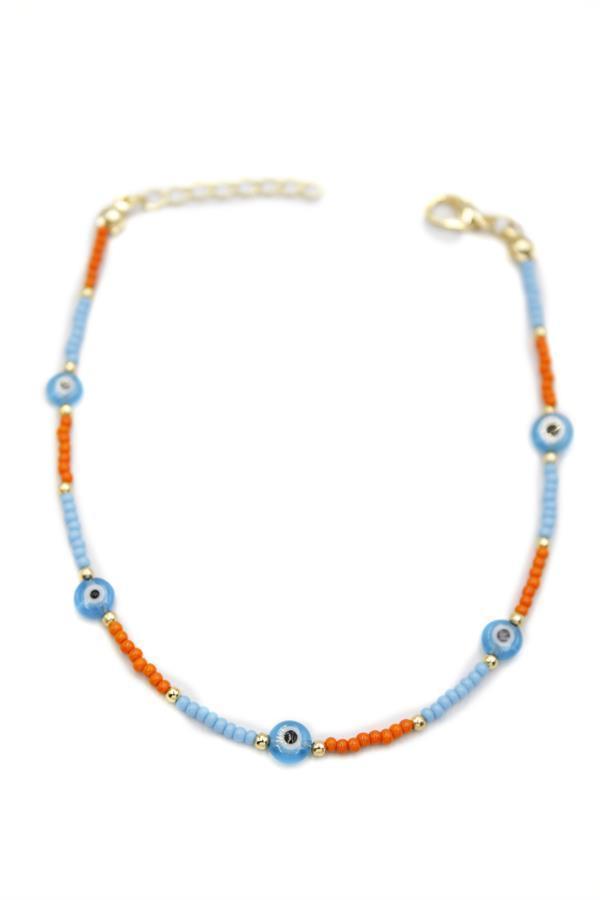 Nazar Boncuklu  Halhal - Mavi - Image 1