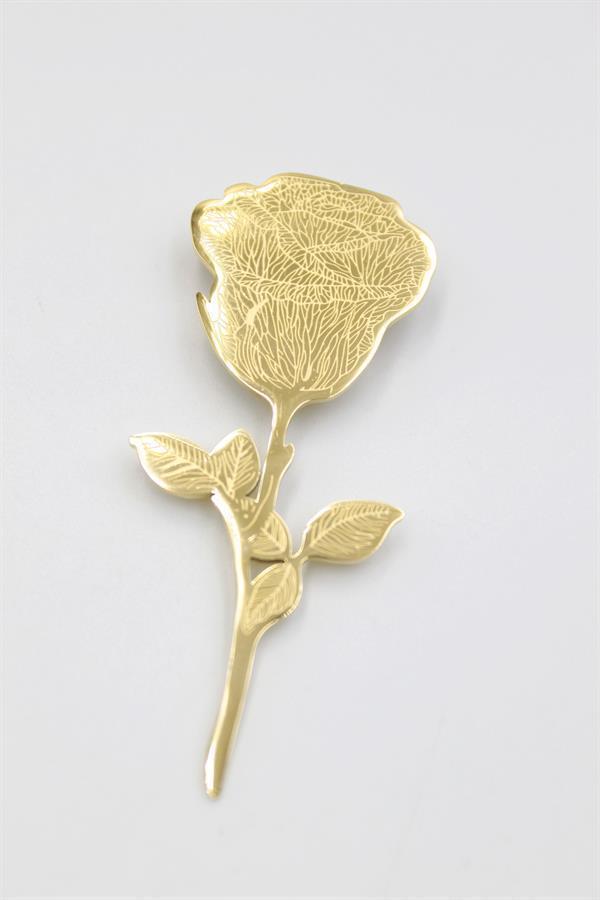 Çelik Gül Broş - Altın - Image 1