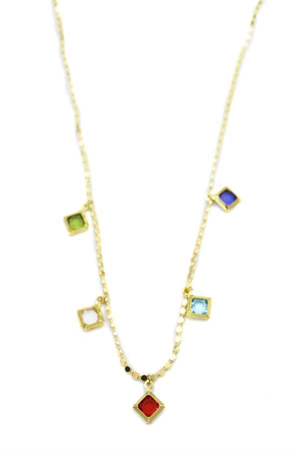 Ezme Zincir Charm Kolye - Altın - Image 1