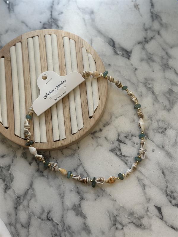 Deniz Kabuğu Kolye - Yeşil - Image 1