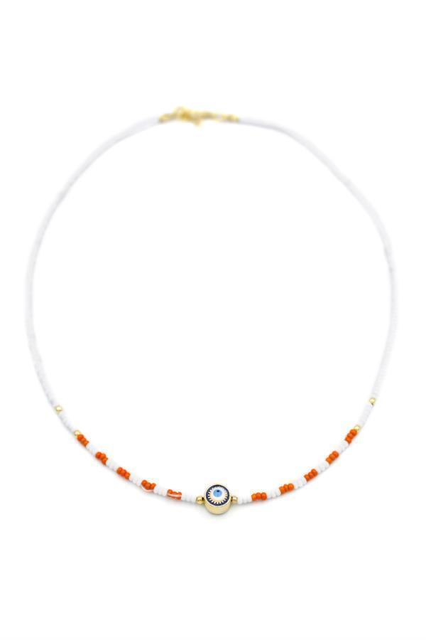 Boncuk Göz Kolye - Beyaz - Image 1