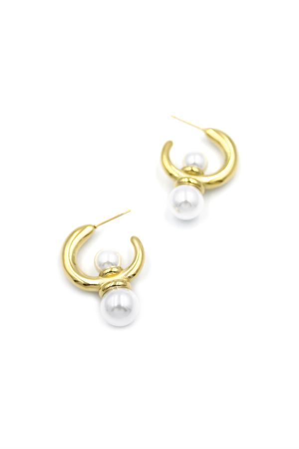 İncili Halka Küpe - Altın - Image 1