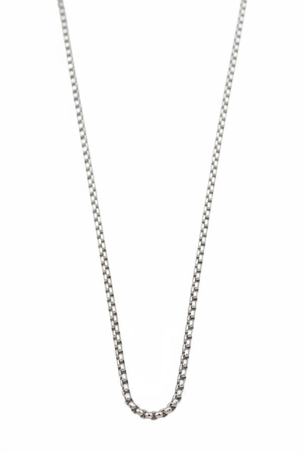 Yılan Zincir Kolye - 45 cm - Gümüş - Image 1