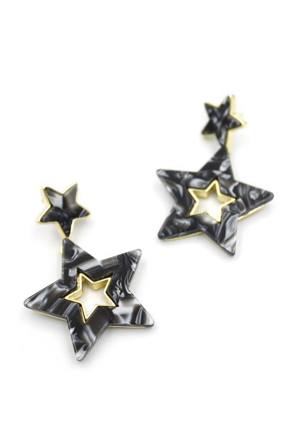 Yıldız Küpe - Siyah - Image 1