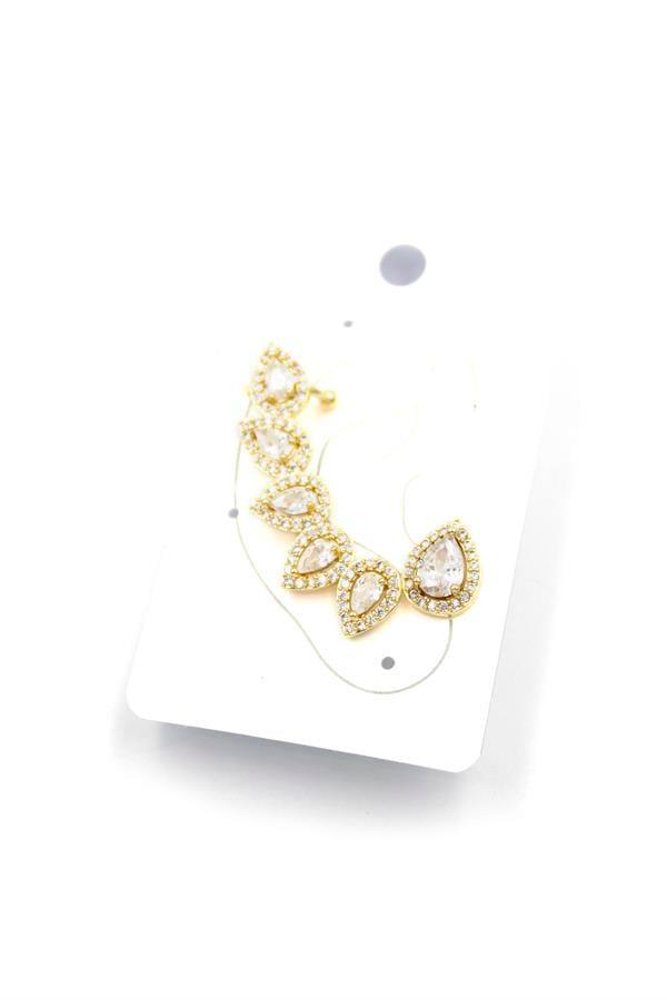 Taşlı Kıkırdak Küpe - Altın - Image 1