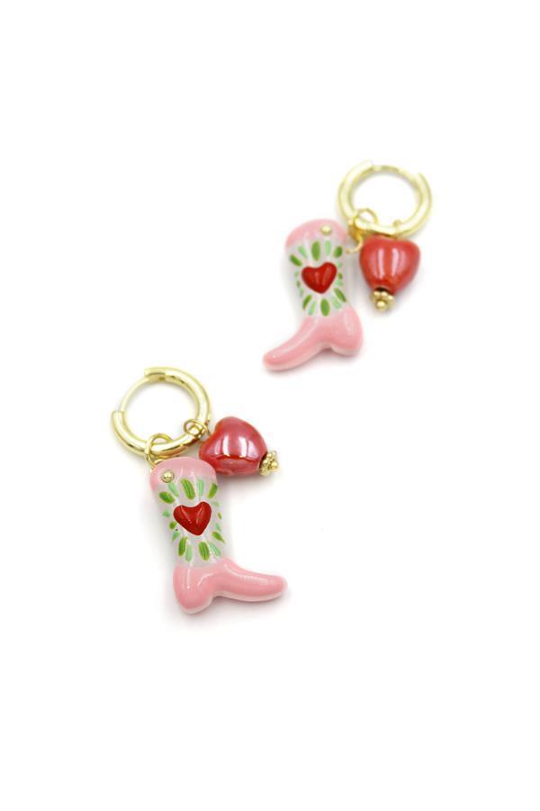 Çizme Küpe - Kırmızı - Image 1