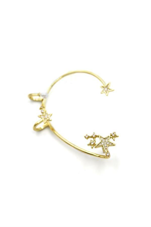 Taşlı Kıkırdak Küpe - Altın - Image 1