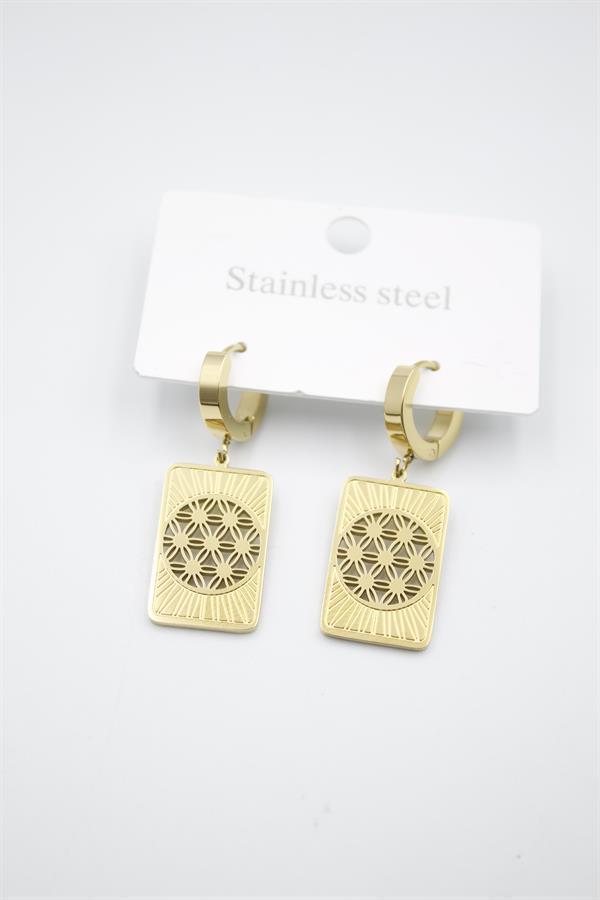 Yaşam Çiçeği  Küpe - Altın - Image 1